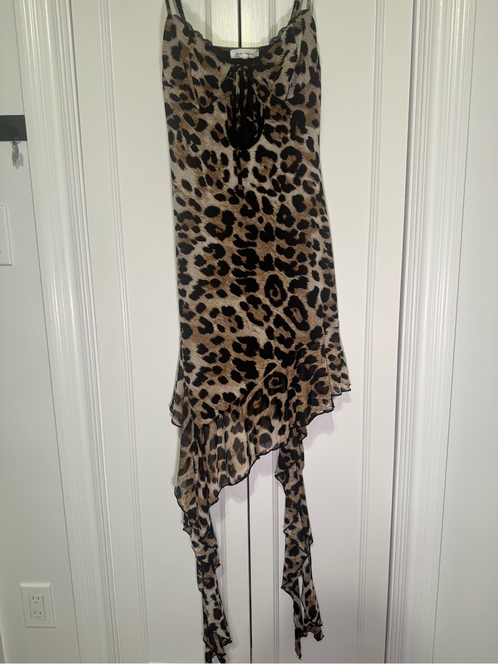 Leopard-Print Asymmetrical Ruffle Dress